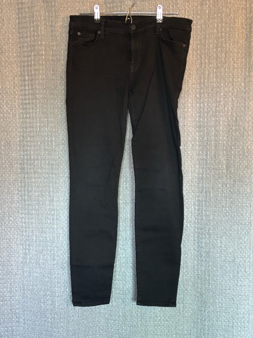 7 For All Mankind The Skinny Black Stretch Jeans Women's Size 32